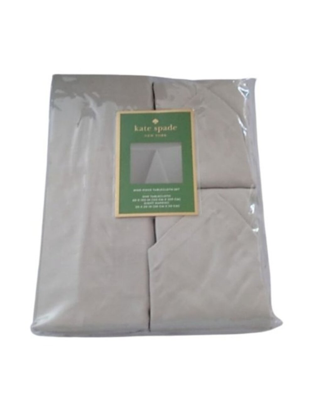 Kate Spade Soft Gold Larabee Dot Tablecloth + 8 Napkins, 9pc Set